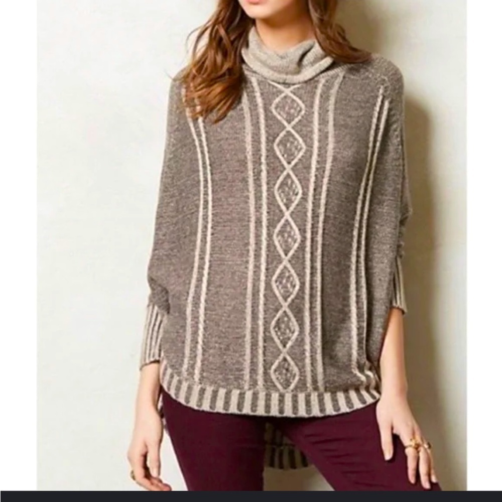 Anthropologie Yoon Boho Knit Poncho Cape Sweater, size XS/S